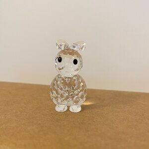 Swarovski Crystal Bunny Rabbit Home Art Glass Decor Marked With Swan Retired